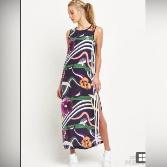 Adidas Floral Burst Maxi Dress - Picture 1 of 9